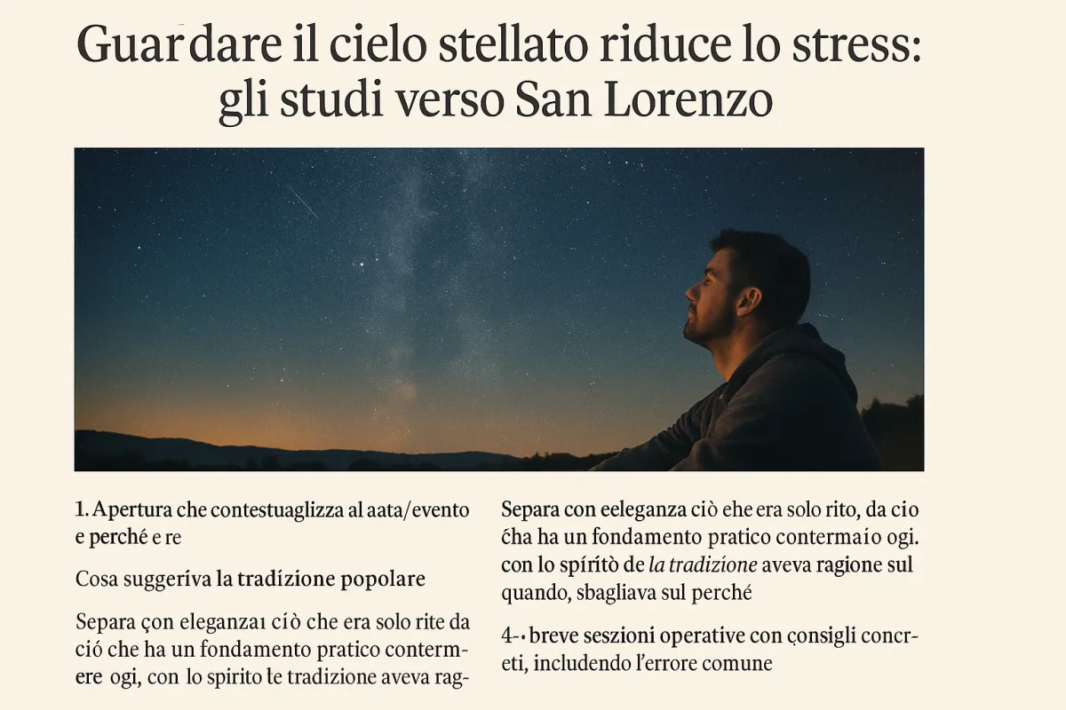 Guardare il cielo stellato riduce lo stress: gli studi verso San Lorenzo